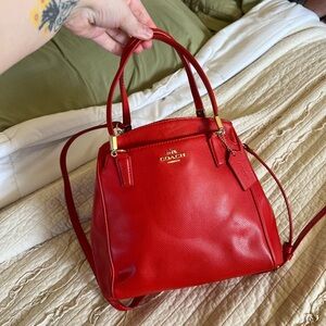 Coach Red Minetta Crossgrain Leather Crossbody Bag